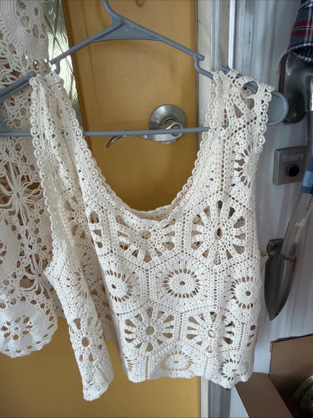 Custom Made Crochet Cover-Up Dress and Adora Tank Set in Cream Size L - Picture 3 of 10